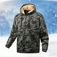 thumbnail image 2 of Veste Décontractée pour Hommes Veste à Capuche Doublée Décontractée avec Imprimé pour Sports de Plein Air et Manteau Chaud à Fermeture Éclair, 2 of 5