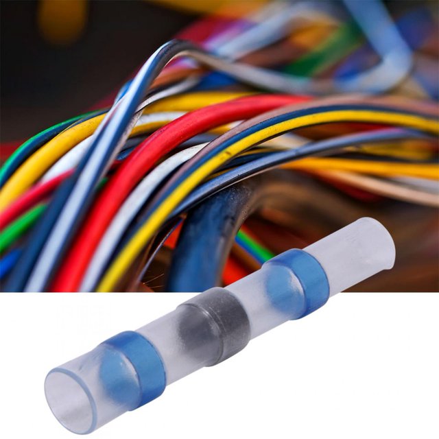 Soldadura 50 Uds Terminal De Conector A Tope Termorretráctil Impermeable Funda De Soldadura Blanca Suministros Eléctricos 16-14AWG