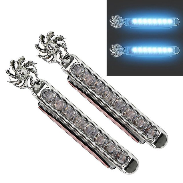 Luces de circulación diurna para coche de energía eólica, lámpara Led de decoración Drl con ventilador de rotación, 2 uds.