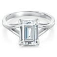 thumbnail image 2 of Gem Stone King 925 Sterling Silver CZ Simulated Diamond Solitaire Engagement Ring for Women (4.02 Cttw, Emerald Cut 9X7MM, Available in Size 5,6,7,8,9), 2 of 5