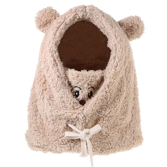 LOLIPPYY Soft Stuffed Bear Headwear Little Bear Hat Plush Khaki 1Pack for Women