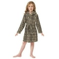 thumbnail image 6 of FORMRS Niños Bathrobe Unisex Hooded Robe Soft Plush Pajamas Sleepwear, Size 2-3T, Black Floral Pattern, 6 of 7