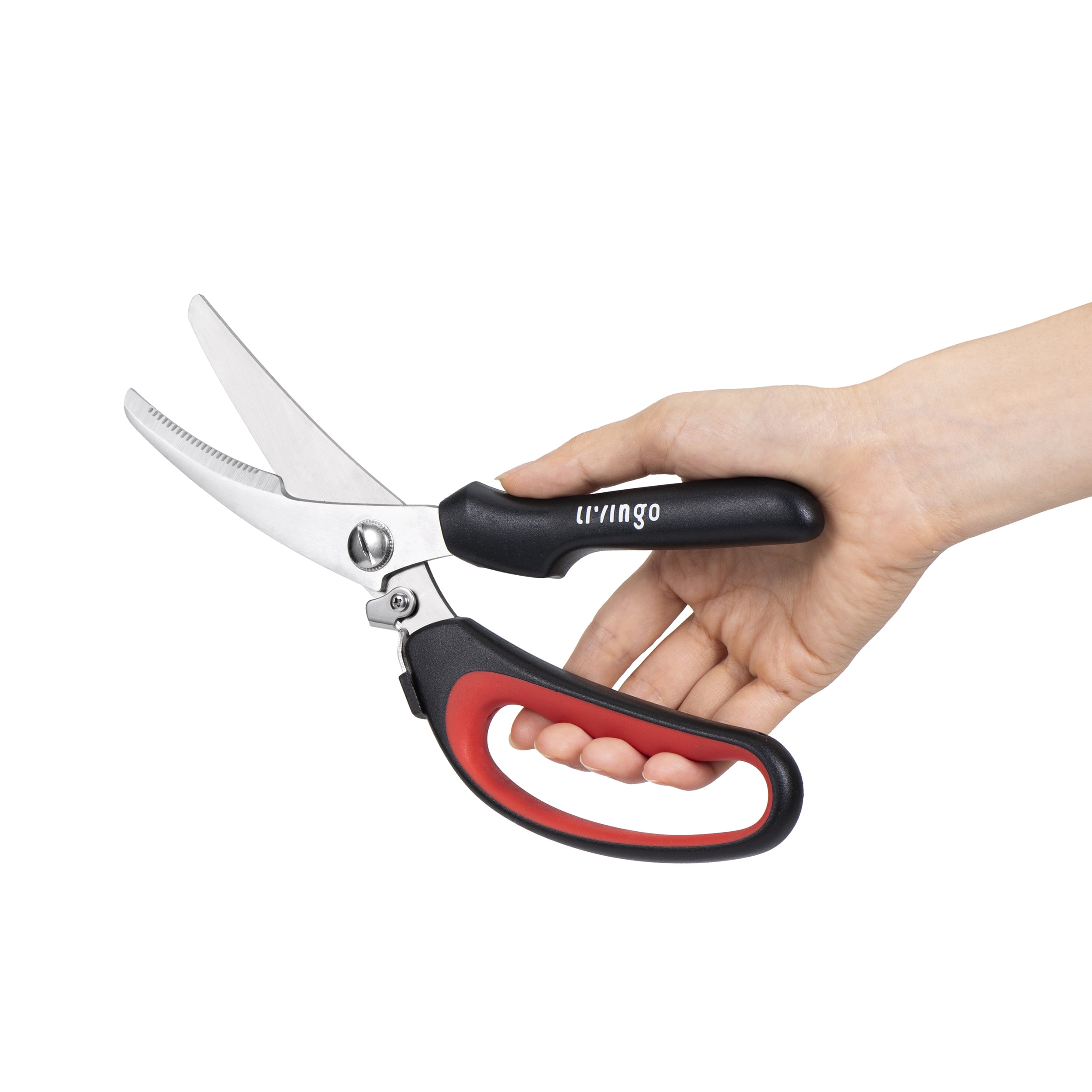 LIVINGO 4-Piece Scissors Set for Home, Office, Kitchen and Crafting, Stainless Steel Blades, Comfort Grip Handles