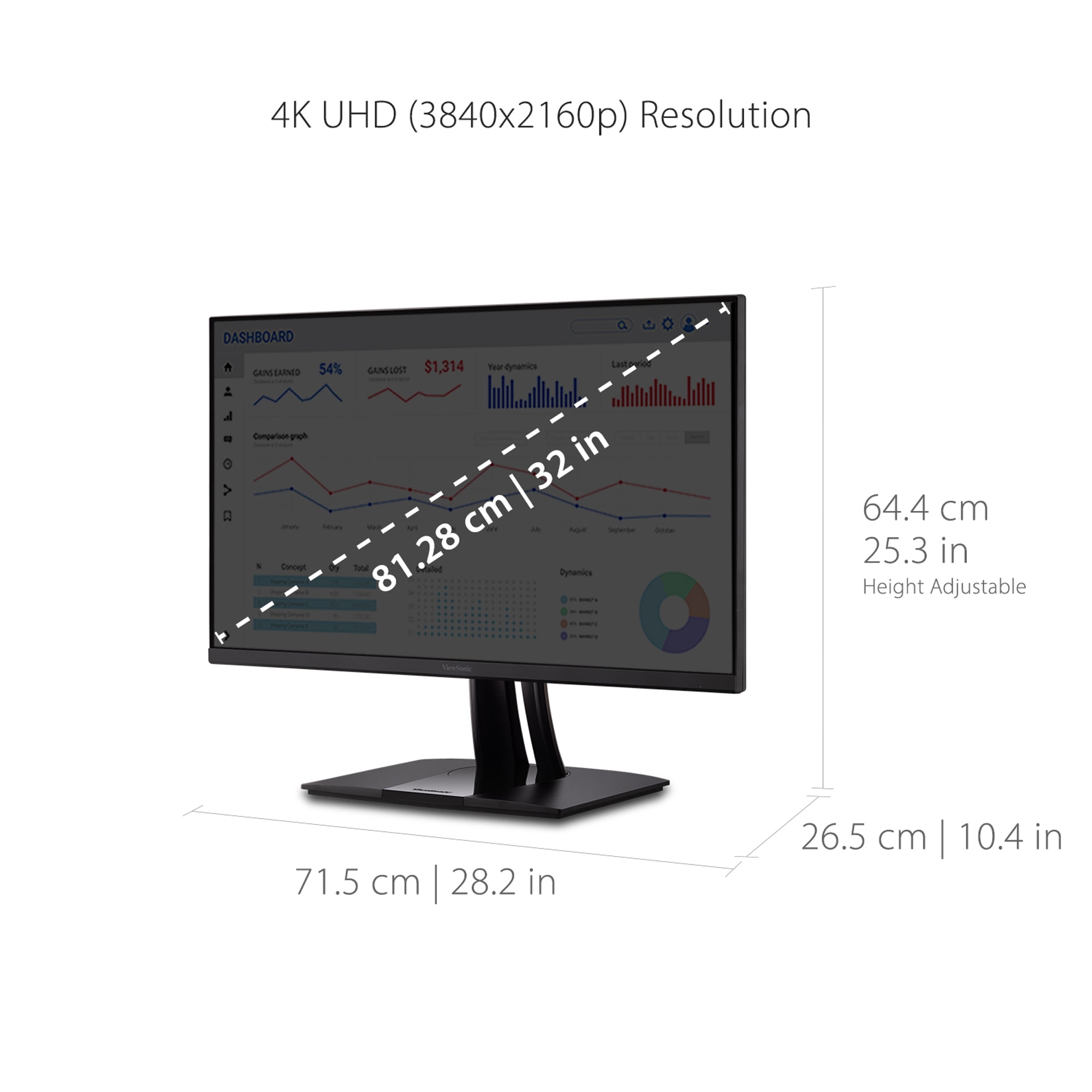 ViewSonic VP3256-4K 32" 4K Graphic Design Monitor with USB-C