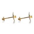 thumbnail image 4 of Aretes de oro 14k GIALLO Broquel Agua de flor de oro amarillo brillante con madre perla y circonia, 4 of 4