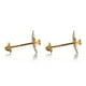 thumbnail image 4 of Aretes de oro 14k GIALLO Broquel Agua de flor de oro amarillo brillante con madre perla y circonia, 4 of 4