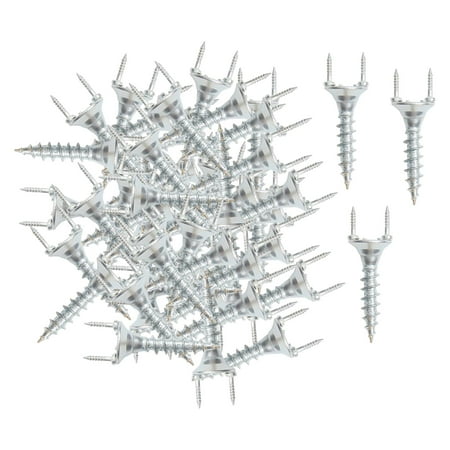 

50x Double Ended Screw Dowel Screw Home Building Materials Installation Thread Screw Wood Zinc Plating for Solid Wood Moldings line 2.5mm