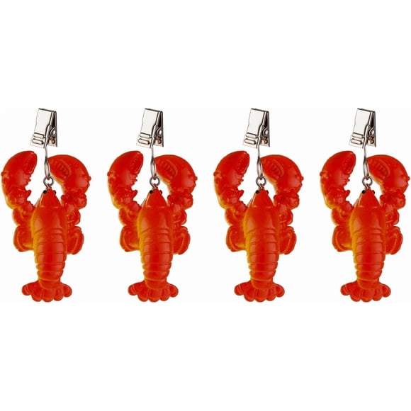 TwoFish Home Set of 4 Lobster Resin Tablecloth Weights Clips Lobster Handicraft Tablecloth Clamps Pack of 4