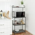 thumbnail image 2 of PetFurnishn Bakers Rack, 4-Tier Microwave Oven Stand, Kitchen Storage Rack with Mesh Wire Metal Shelves, Free Standing Shelving Utility Unit, 23.5"Lx14"Wx54"H (Silver), 2 of 18