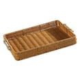 thumbnail image 2 of yotijay Rattan Storage Tray Rectangular Wicker Tray with Wooden Handle Fruit Platter M M, 2 of 4