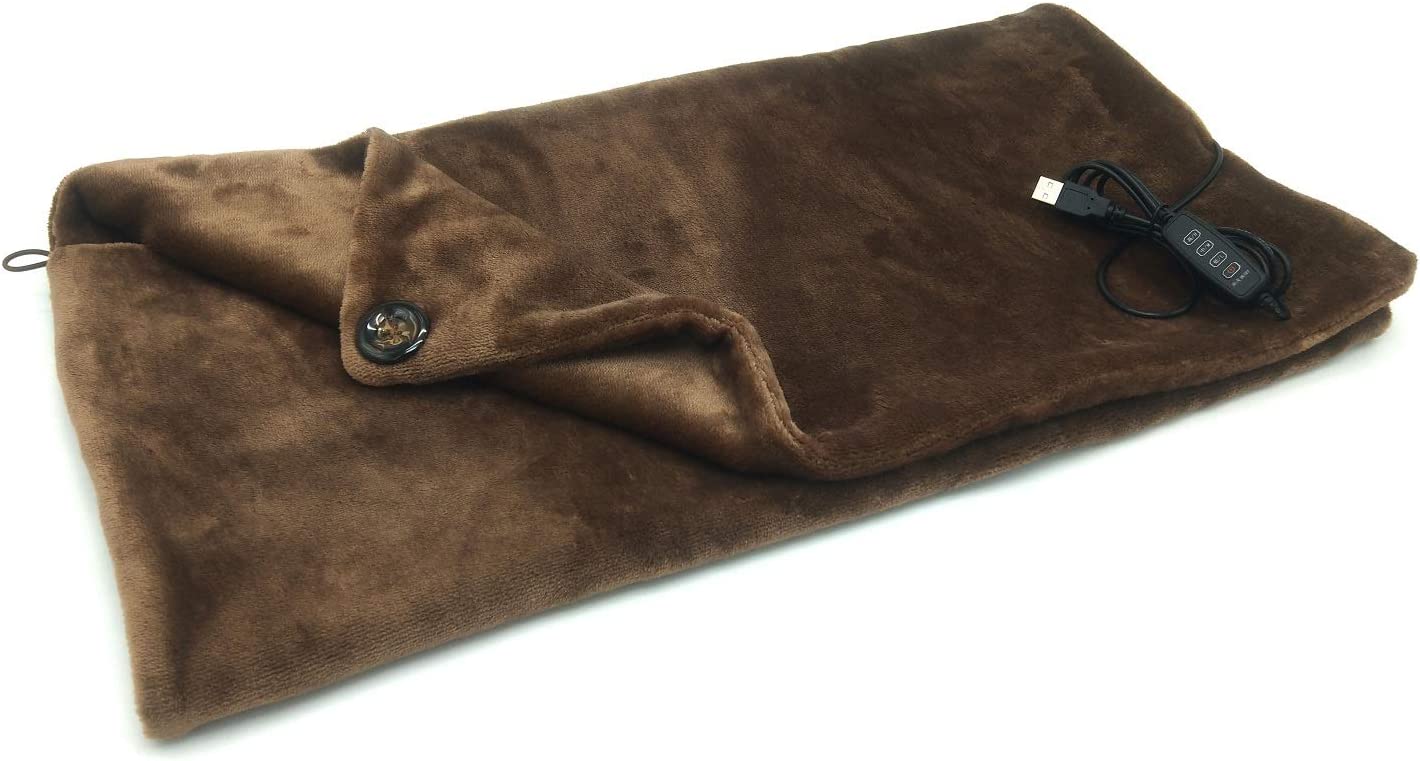 MKING USB Heated Blanket/Shawl/Throws, 40"X25" Flannel Heating Cushion