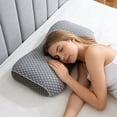 thumbnail image 4 of Adjustable Cooling Ergonomic Cervical Memory Foam Pillow Vacuum Compressed Support Bed Pillow for Side Back Stomach Sleepers Neck Relief Bedroom Sleep Cushion, 4 of 8