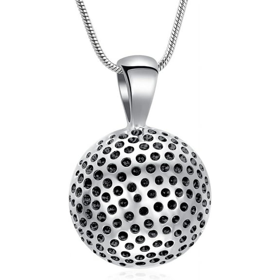 Golf Ball Urn Cremation Jewelry Urn Necklace for Ashes Stainless Steel Pendant Sport Memorial Keepsake Necklace Funeral Keepsake Urn Pendant Ashes Holder
