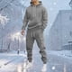 thumbnail image 1 of Ceisia Men's Solid Color Hooded Tracksuit Set with Cargo Pockets for Casual & Sports Wear Gray L Gifts, 1 of 5
