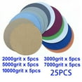 thumbnail image 6 of 25Pcs 5-Inch Hook&Loop Wet/Dry 2000/3000/5000/7000/10000 Grit Sand Paper Discs, 6 of 9