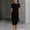 Black, variant on Morttic Women's Puff Sleeve Ruched Bodycon Midi Dress – Round Neck Office Work Sheath Solid Color Waist-Accented Slim Fit Dress White,S