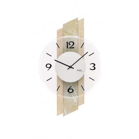 Modern wall clock with quartz movement from AMS AM W9665