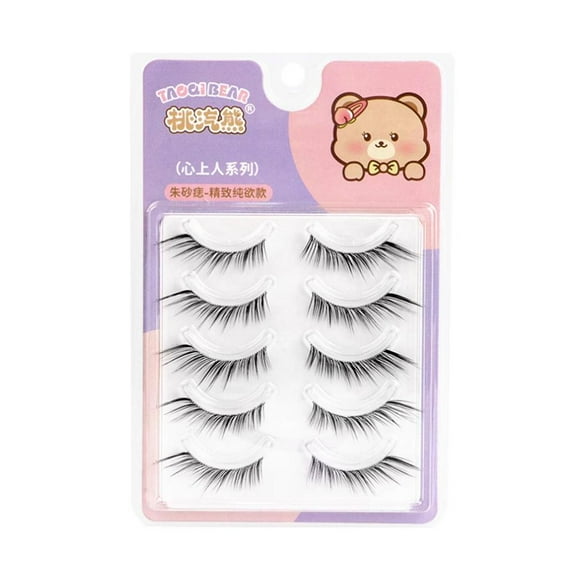 5 Pairs Baby Curved False Eyelashes Artificial Fiber Waterproof Sweatproof