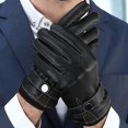 thumbnail image 3 of Guante de pantalla táctil PU cuero felpa a prueba otoño térmico impermeable cálido invierno guantes para senderismo, esquí, negocios, Hugo Guantes de invierno, 3 of 9