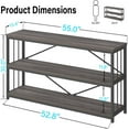 thumbnail image 2 of LVB  Console Table, Metal and Wood Sofa Table, Rustic Entryway Table with Storage, Modern 3 Tier Shelf Long Foyer Tables Behind Couch for Home Living Room Hallway, Dark Gray Oak, 55 Inch, 2 of 20