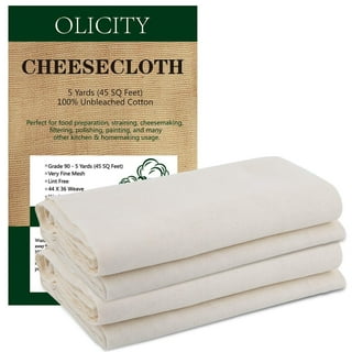 4 PCS Straining Cloth- Grade 100, 15x15 inch Hemmed, Unbleached,100%  Cotton, Ultra Fine Reusable Muslin Cheesecloth for Straining, Cooking,  Baking