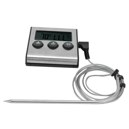 

Digital Meat Thermometer Food Temperature Meter with Folding Probe Timer Alarm for Kitchen