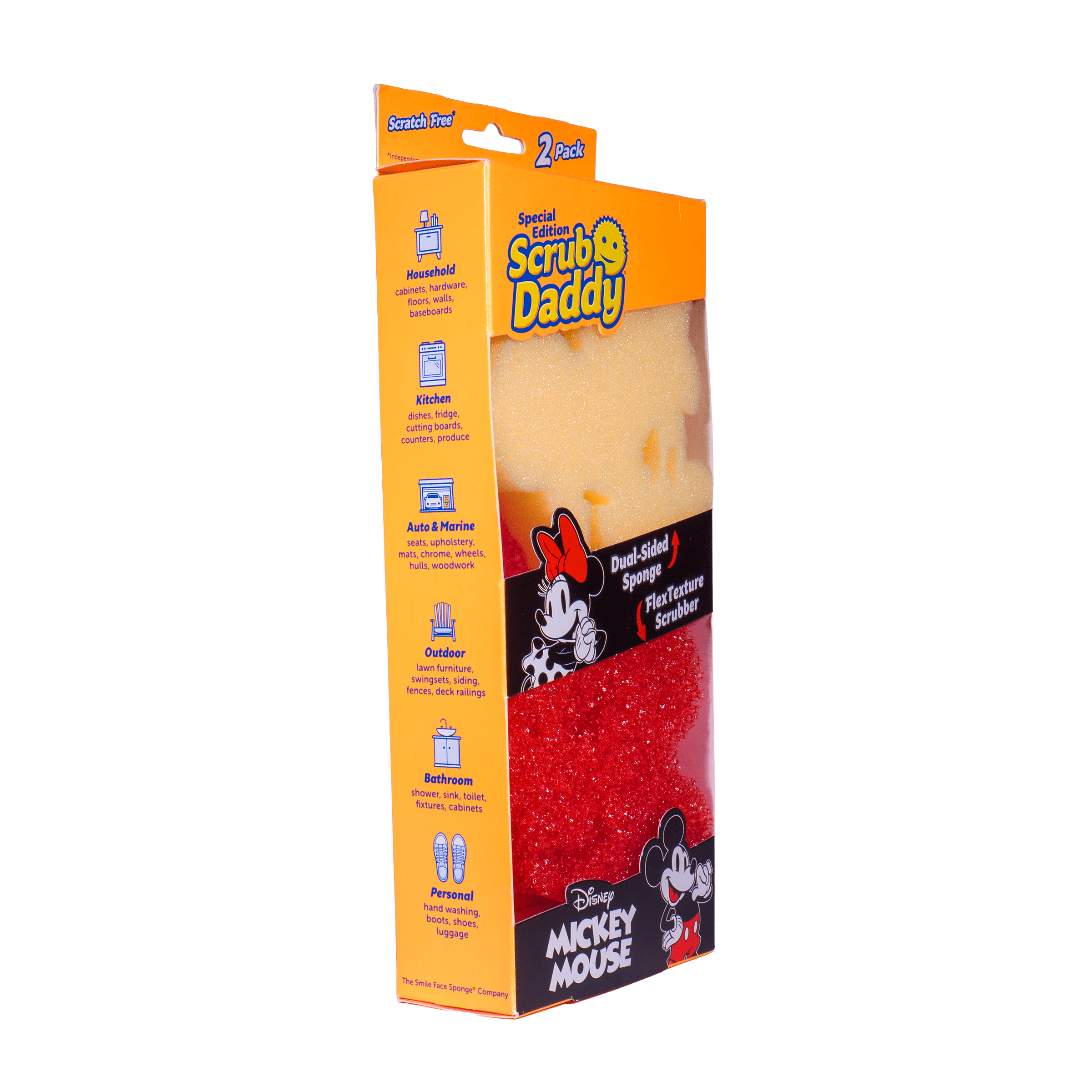 Scrub Daddy Disney Mickey & Minnie Mouse Non-Scratch Cleaning Sponges, 2-Pack