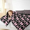 thumbnail image 4 of Manfei Pink Black Bow King Size Comforter Sets,Lovely Bow Tie Bedding Comforter Set,Girl Bowtie Bedding Set For Children,Breathable Home Decor Reversible,3-Piece, 4 of 8
