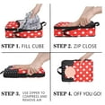 thumbnail image 2 of Compression Packing Cubes for Suitcases, 6 Set Travel Luggage Organizer Bags Lightweight Waterproof Smell Proof Red Dots Packing Cubes as Travel Accessories for Women, 2 of 6