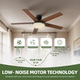 thumbnail image 6 of Uforic 52" Flush Mount Ceiling Fans with Light and Remote Control,5 Blades Outdoor Ceiling Fan - Brown, 6 of 10