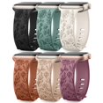 thumbnail image 1 of Pulseras SNBLK grabadas con estampado floral Apple 6, paquete de 38 mm a 49 mm, 1 of 9