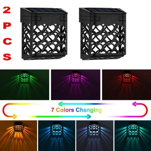PURELY- 2 Pack Solar Led Deck Lights Outdoor Path Garden Pathway Stairs Step Fence Lamp