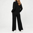 thumbnail image 5 of Mifsaly Womens 2 Piece Lounge Set Half Zip Pullover Top and Wide Leg Pants Casual Matching Outfit Drawstring Waist Relaxed Fit Soft Travel Airport Fall Winter, 5 of 7