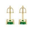 thumbnail image 4 of 1.5 Ct Heart Cut Studs Green Emerald 18K Yellow Solid Solid Gold Everyday Dainty Earrings Screw Back, 4 of 7