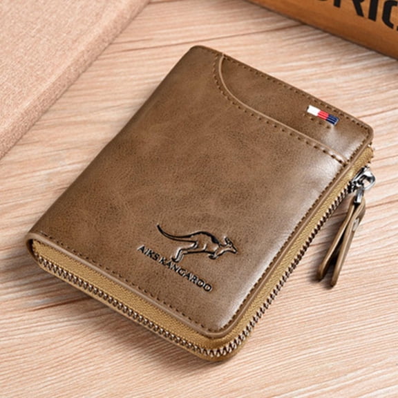 Men's Zipper Wallet,Business Credit Card Holder RFID Lock Pocket | Coin Purse Men's Wallet, Genuine Leather Wallet for Men Large Capacity ID Generic
