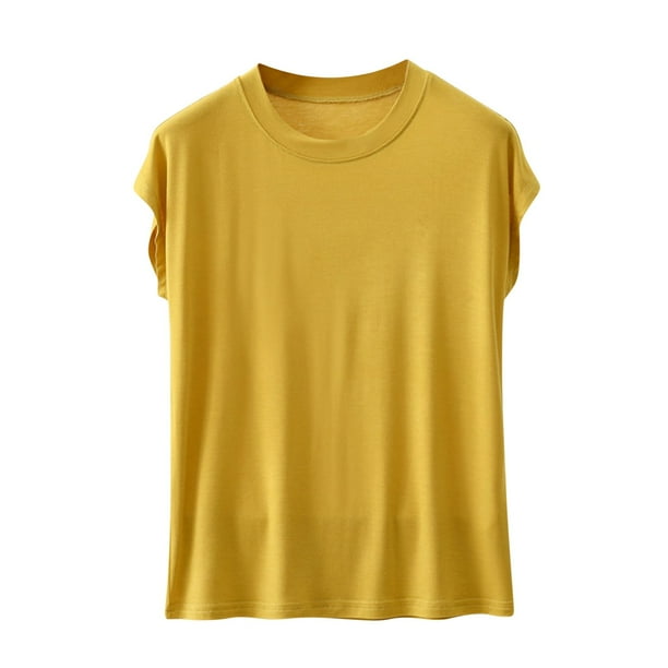 Camisetas de Cuello Redondo de Manga Larga para Mujeres, 100% Poliéster