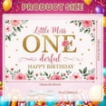 thumbnail image 2 of Pink Floral First Birthday Banner Golden Glitter ONE Birthday Backdrop Rose Border Gold Dots Floral Birthday Background for 1st Birthday Party Girl's Birthday Kids Party, 2 of 9