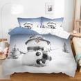 thumbnail image 7 of Christmas Duvet Cover with 2 Christmas Pillow Covers, Snowman Snowflake Tree Printed Bedding Set Bedroom Decor for Women Men Teens Kids, 7 of 7