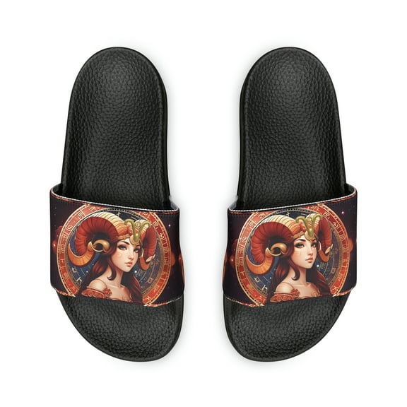 Aries Zodiac Anime Women's PU Slide Sandals