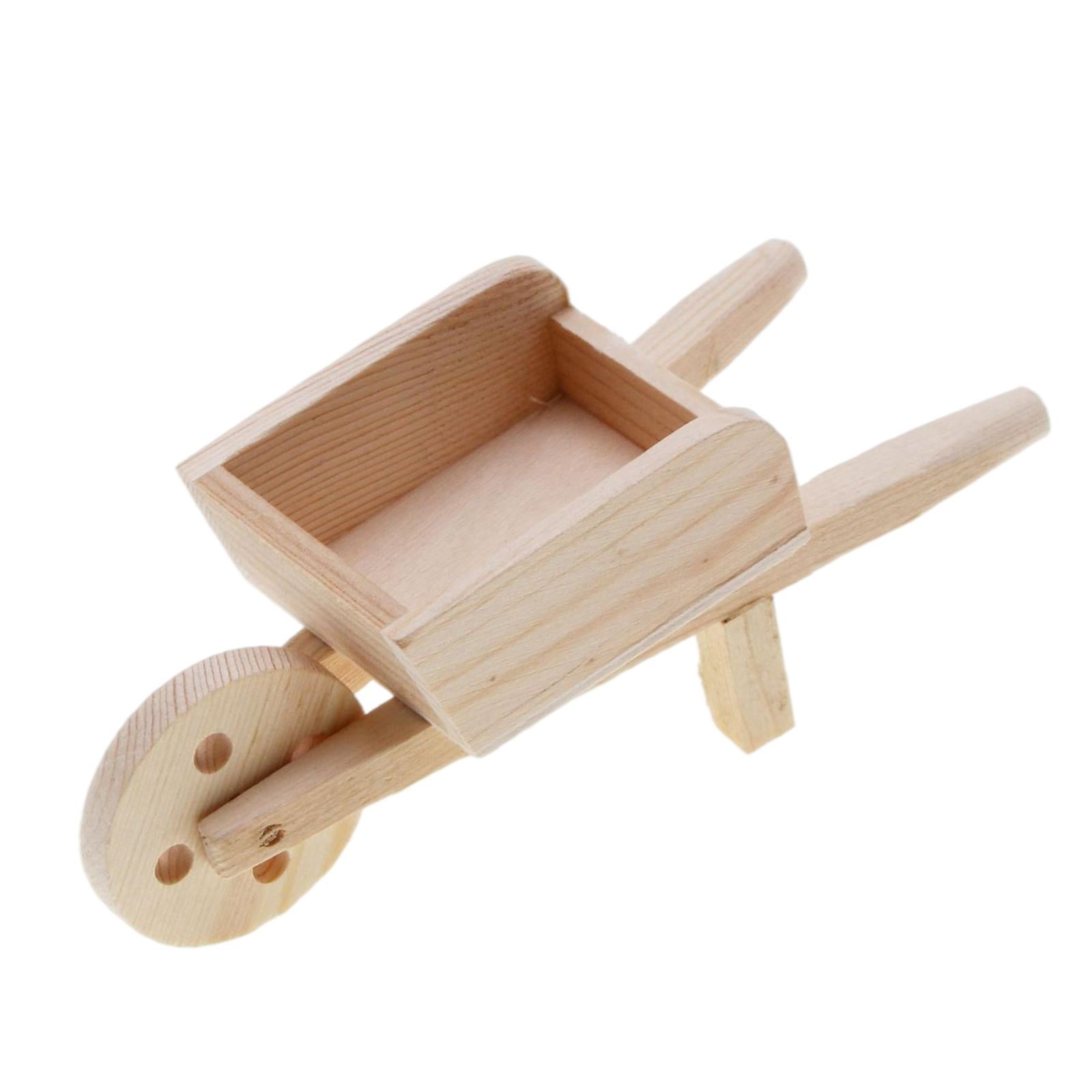 Miniature Dollhouse Wood Wagon 2 Tone 1:12 Scale New 