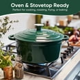 thumbnail image 3 of Daluvenix 6qt Enameled Cast Iron Dutch Oven PoT with lid for Bread,Non-Stick Cookware with Dual Handles for Cooking & Roasting, Green, 3 of 8