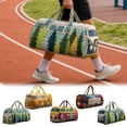 thumbnail image 5 of Hippie Van Quilted Duffle Bag, Boho Travel Weekender Bag with Adjustable Strap, Retro Bus Style for Everyday Travel (18*9*9inch), 5 of 5