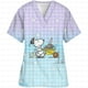 thumbnail image 5 of Ropa de mujer Estampado de dibujos animados de Snoopy Cuello en V Ropa de trabajo para mujer Tops Manga corta Con bolsillos Uniforme médico de enfermería, 5 of 5