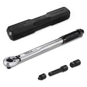 Tacklife 1/2" Drive Click Torque Wrench Set with 3/8" Adapter