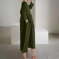 thumbnail image 5 of Blczomt 3/4 Sleeve Womens Y2K Dress Midi Flowy Plain Green Dresses Loose Crew Neck Plus Size Dresses, 5 of 8