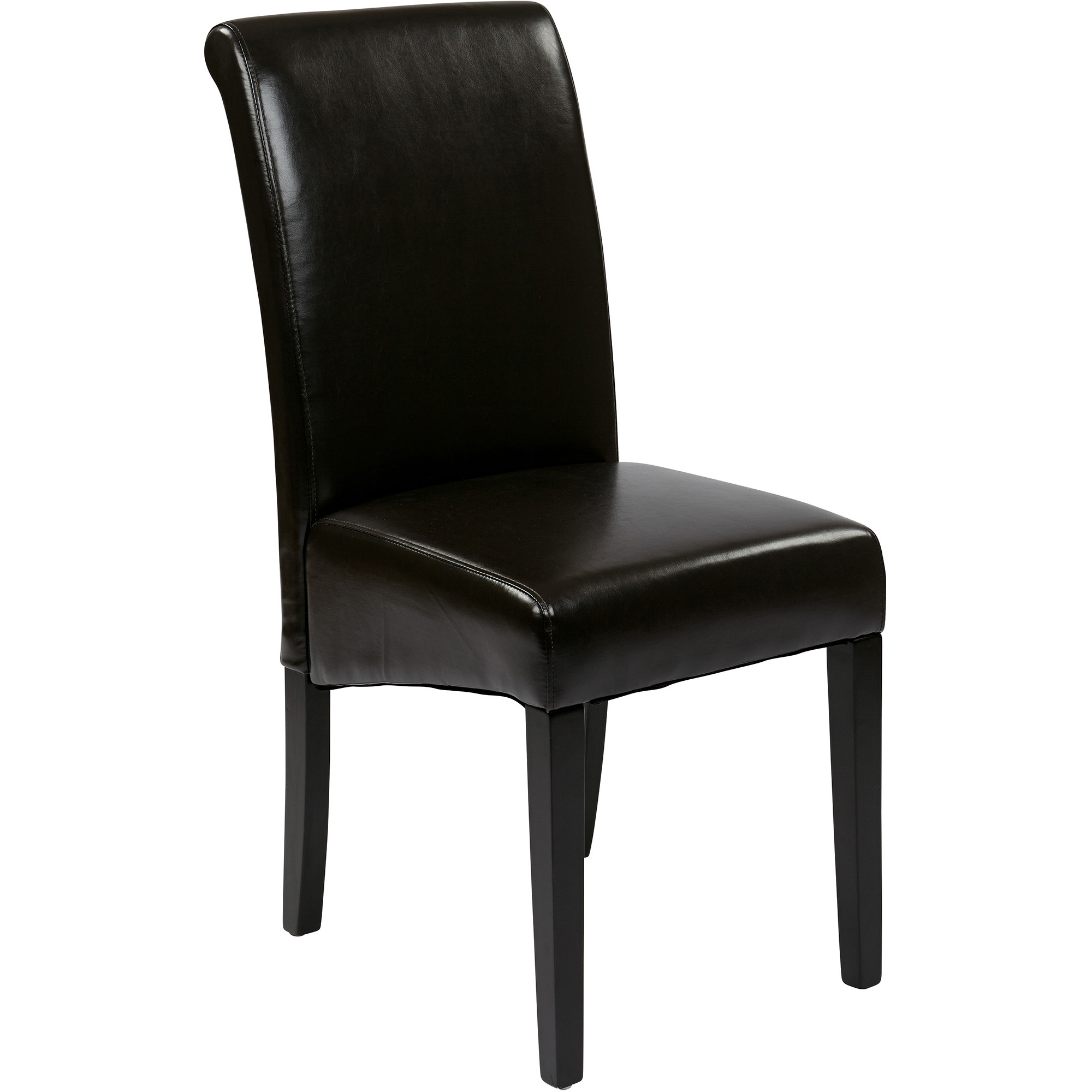 Parsons Chair in Espresso Faux Leather KD 2Pack
