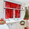 thumbnail image 2 of Merry Christmas Kitchen Curtains Christmas Tree Christmas Red Ball Snow Snowflake Window Curtains Valance and Tier Set 36 Inch Rod Pocket Short Tier Curtain for Room Kitchen Decor, 2 of 6