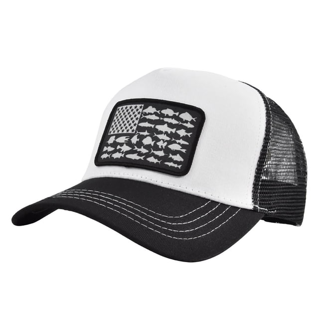 AWZXDE Unisex Adjustable Outdoor Mesh Snapback Trucker Hat For Men With Color Block Flag Design Baseball Cap BK2