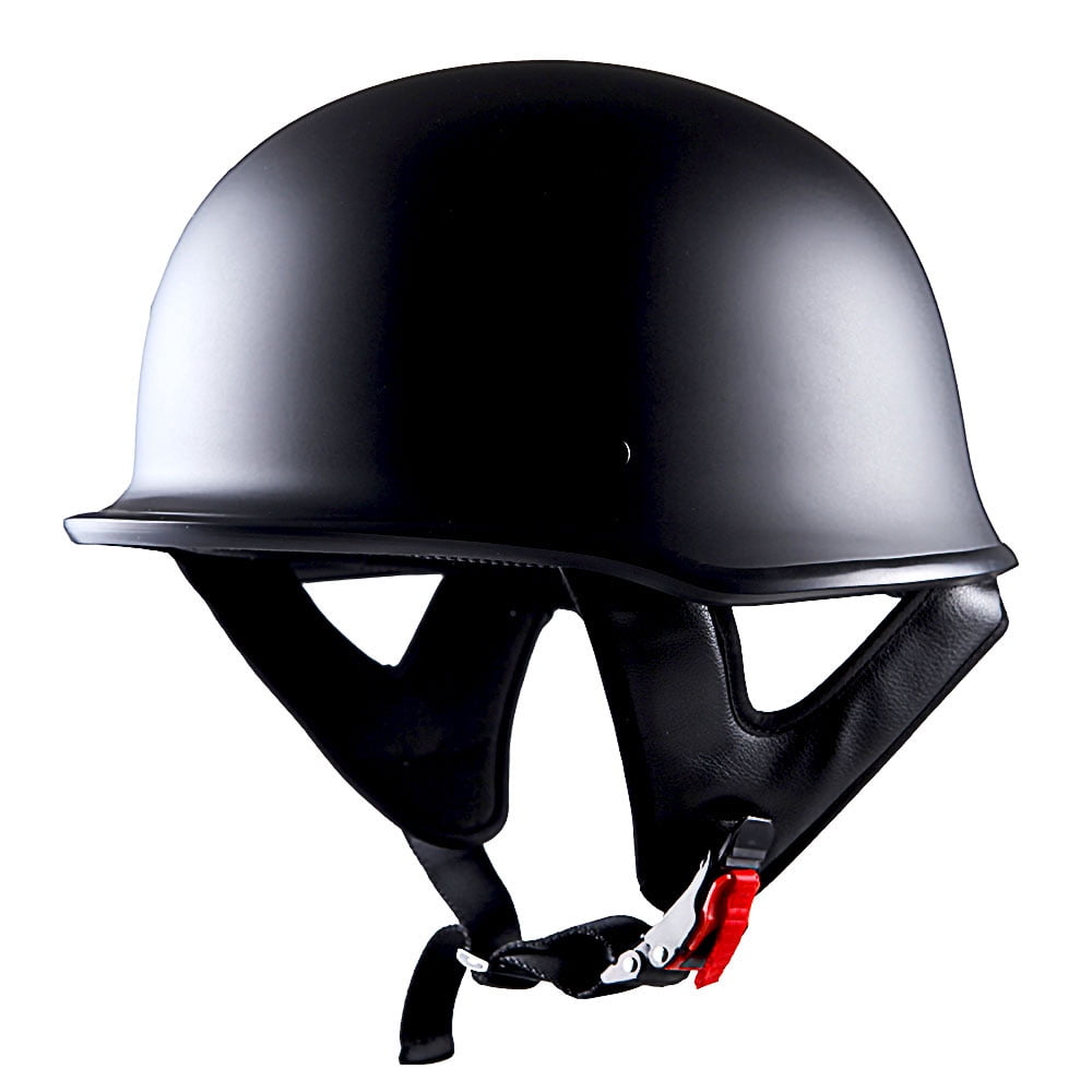 1Storm Novelty Motorcycle Half Face Helmet German Style DOT Approved: HKY602 Matt Black
