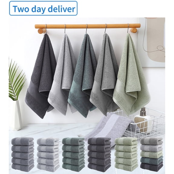Hwkond 5PC Bath Towels Set for Bathroom Cotton Thick Soft Absorbent Towel Set, Bathroom Towels
